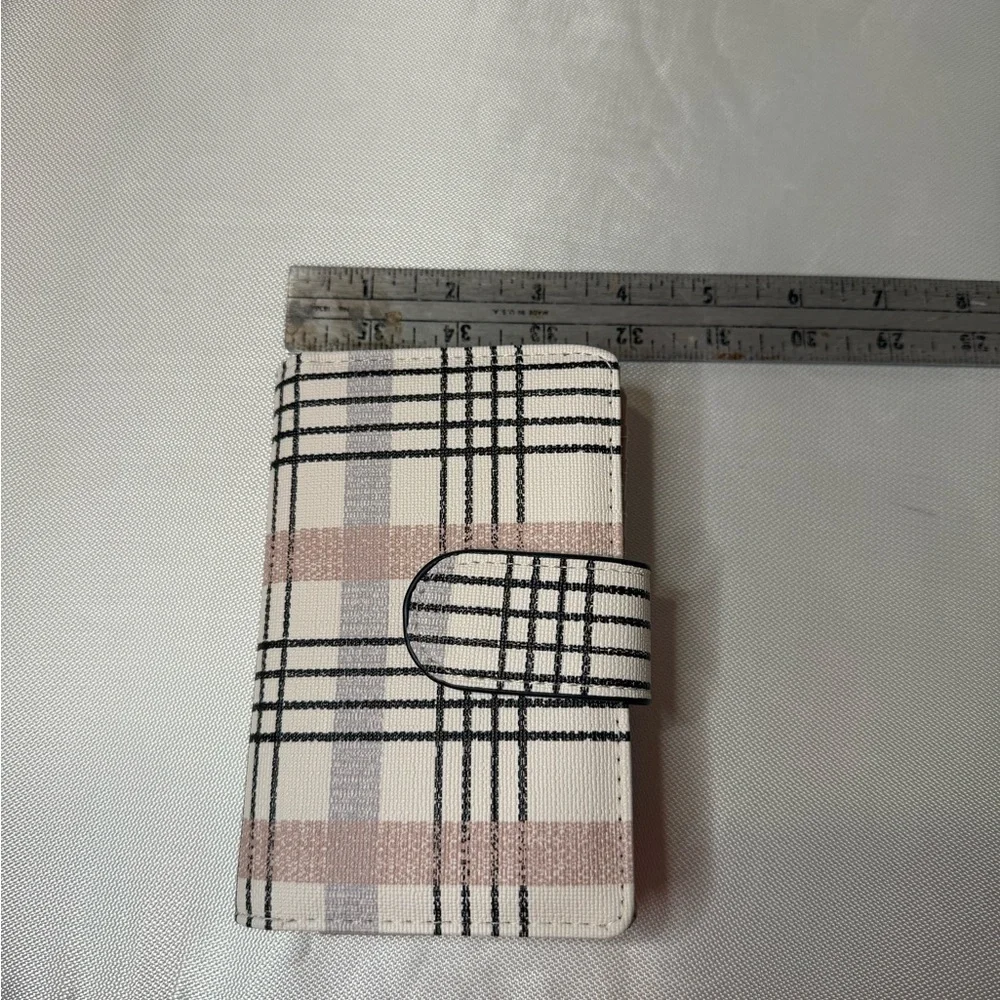 Plaid Wallet in Black, Pink, and Gray NWOT